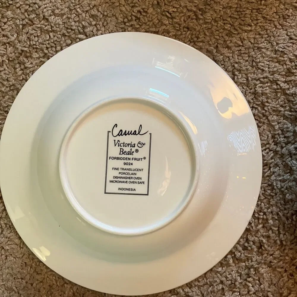 Set of 4 Victoria & Beale Forbidden Fruit Rimmed Soup Bowls 9024
